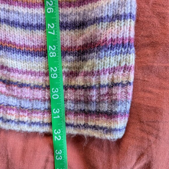 Fatface Kids Girls 11 12 yrs Striped Cozy Pink Purple Sweater Dress Wool Blend - Picture 7 of 9